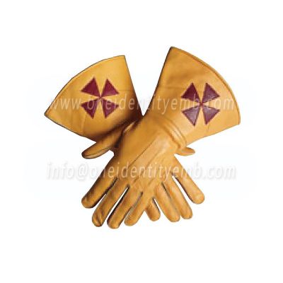 Knight Templar Yellow Leather Gloves