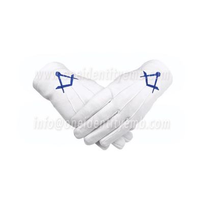 Cotton Gloves Blue Compass