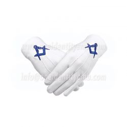 Cotton Gloves Compass Blue