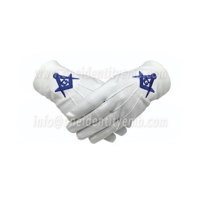 Cotton Gloves Blue Compass & G